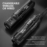 Dragonhawk Fold Pro (2.4-4.2 mm) Tetováló gép (fekete) - 2 akkumulátorral, vezeték nélküli