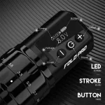 Dragonhawk Fold Pro (2.4-4.2 mm) Tetováló gép (fekete) - 2 akkumulátorral, vezeték nélküli