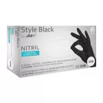 Style nitril kesztyű (100db - XS) fekete, púdermentes