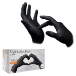 Style latex kesztyű (100db - M) fekete, púdermentes