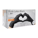 Style latex kesztyű (100db - XL) fekete, púdermentes