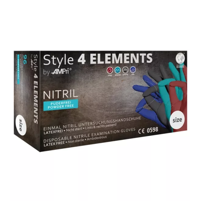 Style nitril 4 elements kesztyű (96db - M) púdermentes