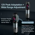 OG FUTURE (4.0 mm) Tetováló gép FAULHABER motorral (fekete) - 2 akkumulátorral, vezeték nélküli