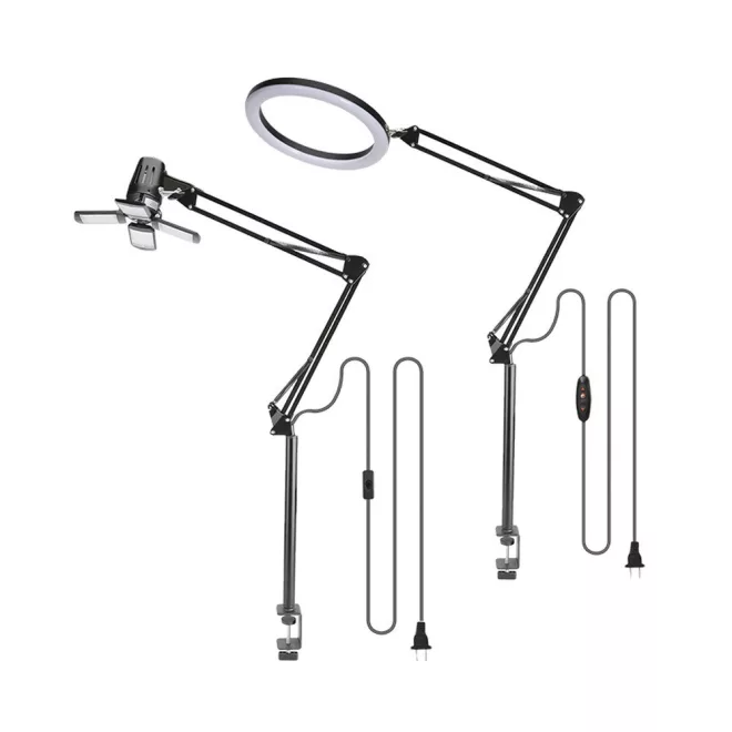 Összecsukható hosszú karú LED lámpa (fekete)