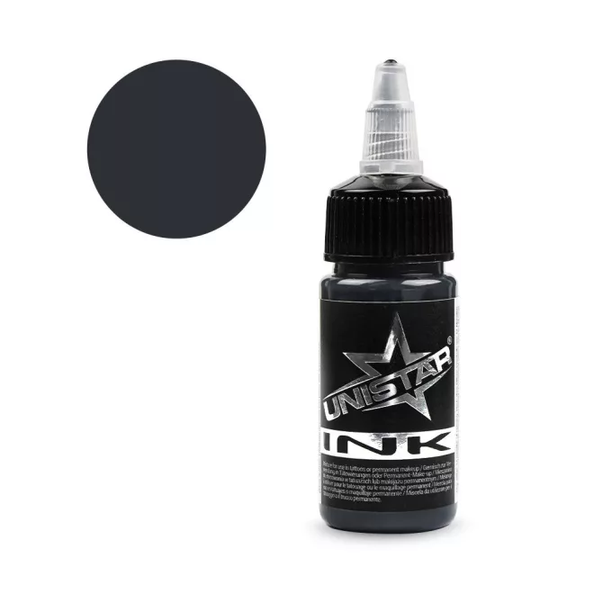 Unistar Ink Basic Gray Dark 30 ml tetováló festék – REACH-kompatibilis, Kwadron